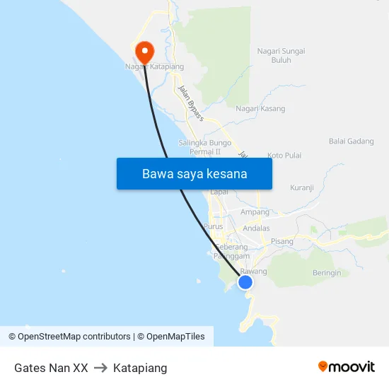 Gates Nan XX to Katapiang map