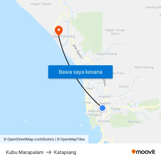 Kubu Marapalam to Katapiang map