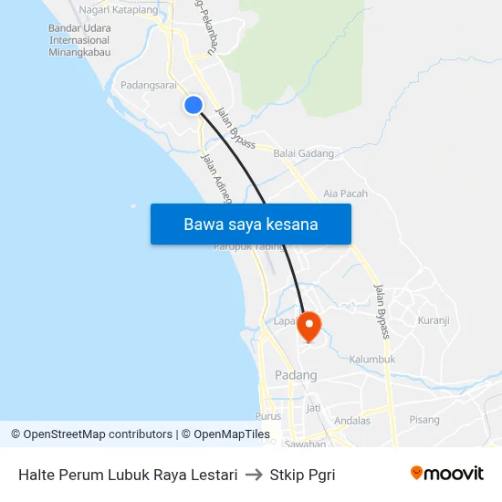Halte Perum Lubuk Raya Lestari to Stkip Pgri map