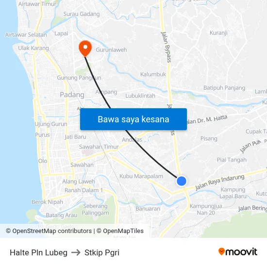 Halte Pln Lubeg to Stkip Pgri map