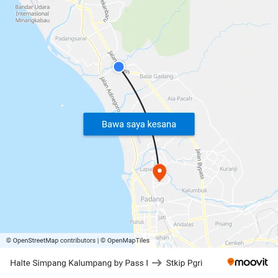 Halte Simpang Kalumpang by Pass I to Stkip Pgri map