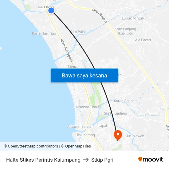 Halte Stikes Perintis Kalumpang to Stkip Pgri map