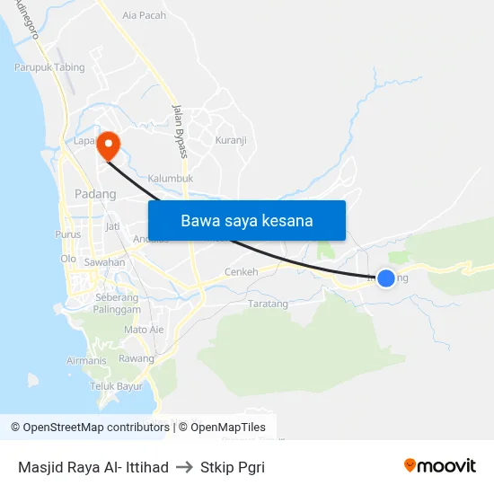Masjid Raya Al- Ittihad to Stkip Pgri map