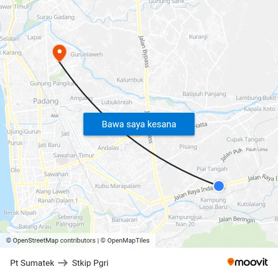 Pt Sumatek to Stkip Pgri map