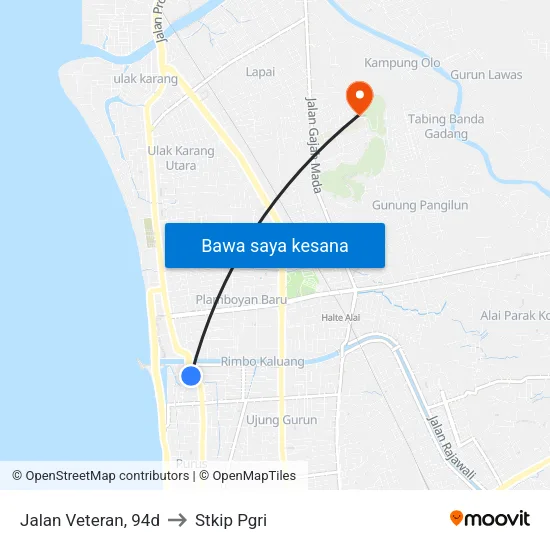 Jalan Veteran, 94d to Stkip Pgri map