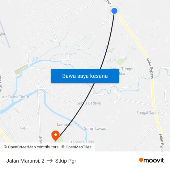 Jalan Maransi, 2 to Stkip Pgri map