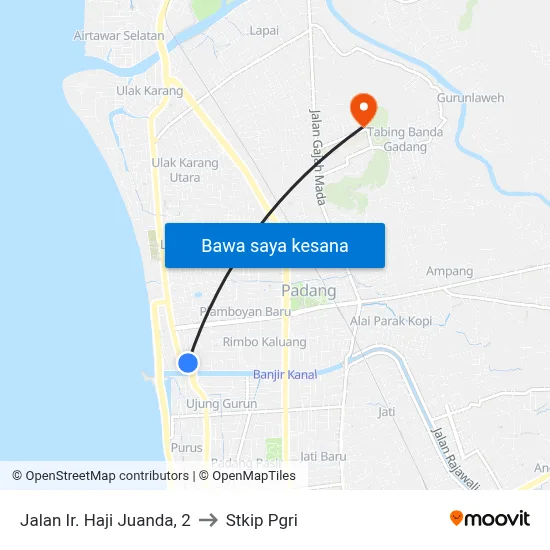 Jalan Ir. Haji Juanda, 2 to Stkip Pgri map