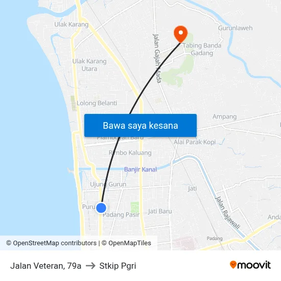 Jalan Veteran, 79a to Stkip Pgri map