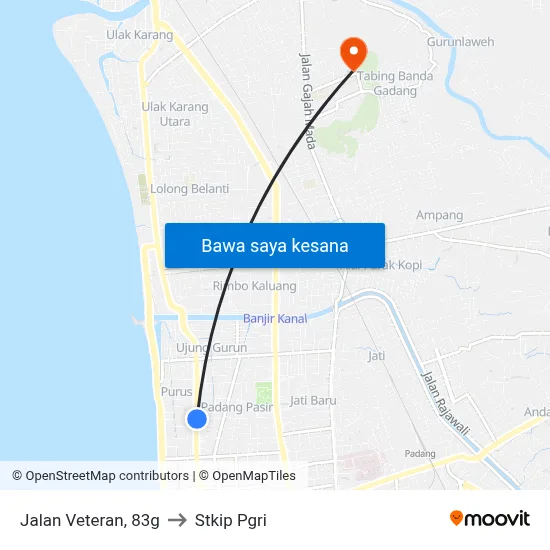 Jalan Veteran, 83g to Stkip Pgri map