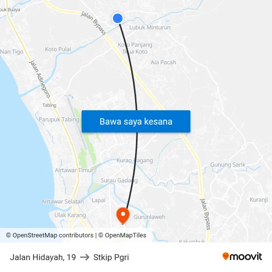 Jalan Hidayah, 19 to Stkip Pgri map