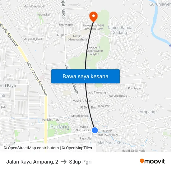Jalan Raya Ampang, 2 to Stkip Pgri map