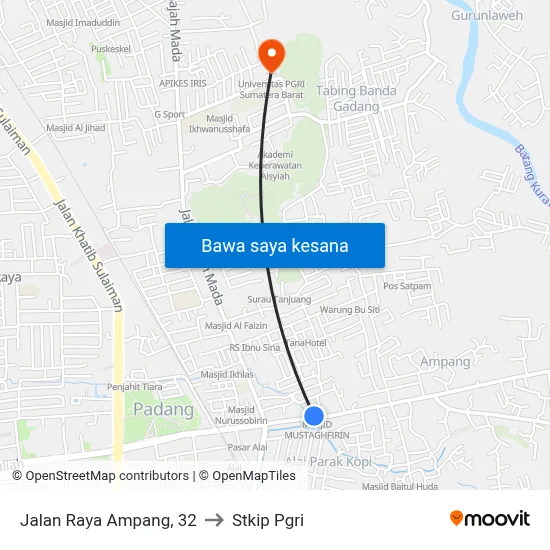 Jalan Raya Ampang, 32 to Stkip Pgri map