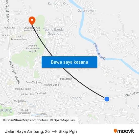 Jalan Raya Ampang, 26 to Stkip Pgri map