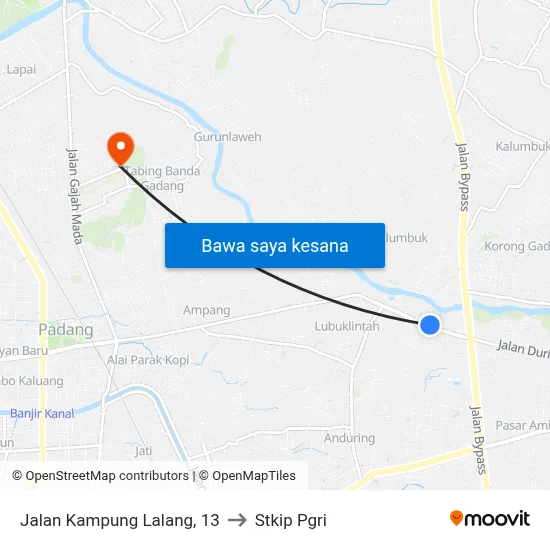 Jalan Kampung Lalang, 13 to Stkip Pgri map