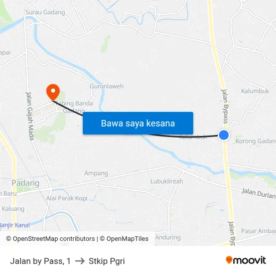 Jalan by Pass, 1 to Stkip Pgri map