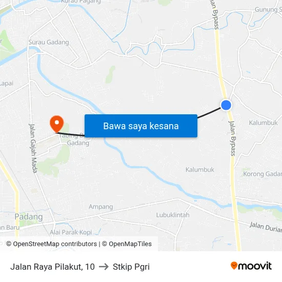 Jalan Raya Pilakut, 10 to Stkip Pgri map