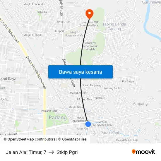 Jalan Alai Timur, 7 to Stkip Pgri map