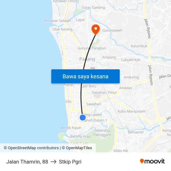 Jalan Thamrin, 88 to Stkip Pgri map