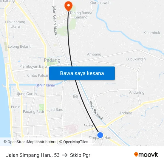 Jalan Simpang Haru, 53 to Stkip Pgri map