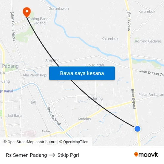 Rs Semen Padang to Stkip Pgri map
