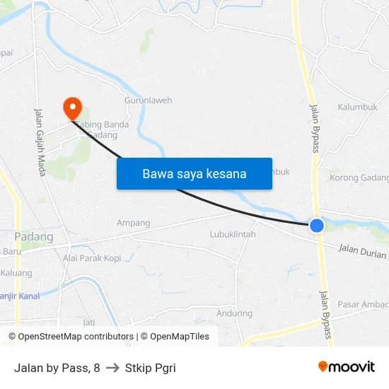 Jalan by Pass, 8 to Stkip Pgri map