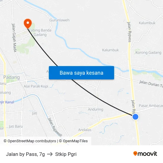 Jalan by Pass, 7g to Stkip Pgri map