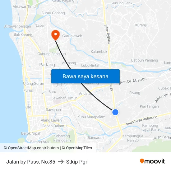 Jalan by Pass, No.85 to Stkip Pgri map