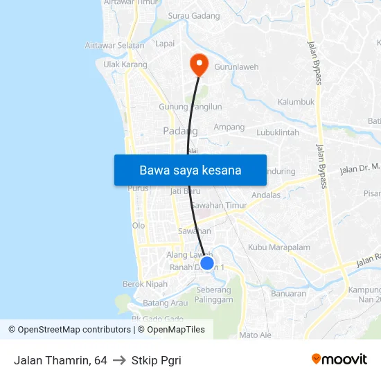 Jalan Thamrin, 64 to Stkip Pgri map