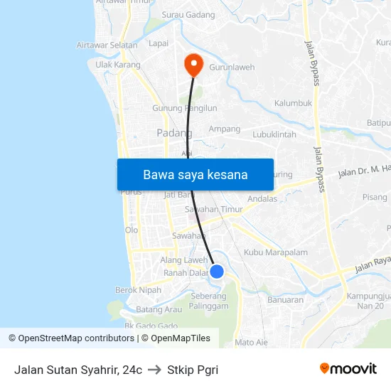Jalan Sutan Syahrir, 24c to Stkip Pgri map