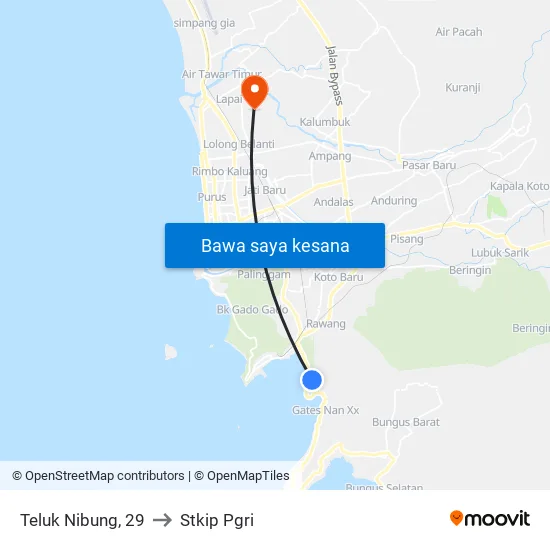 Teluk Nibung, 29 to Stkip Pgri map