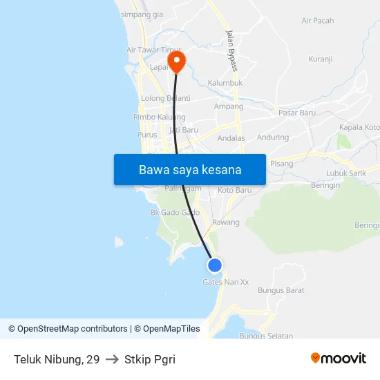 Teluk Nibung, 29 to Stkip Pgri map
