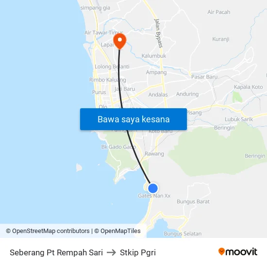 Seberang Pt Rempah Sari to Stkip Pgri map