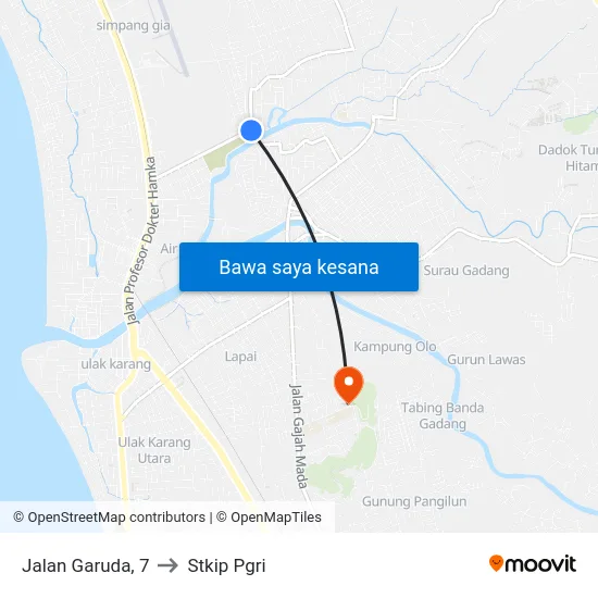Jalan Garuda, 7 to Stkip Pgri map
