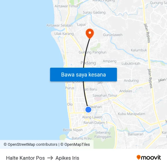 Halte Kantor Pos to Apikes Iris map