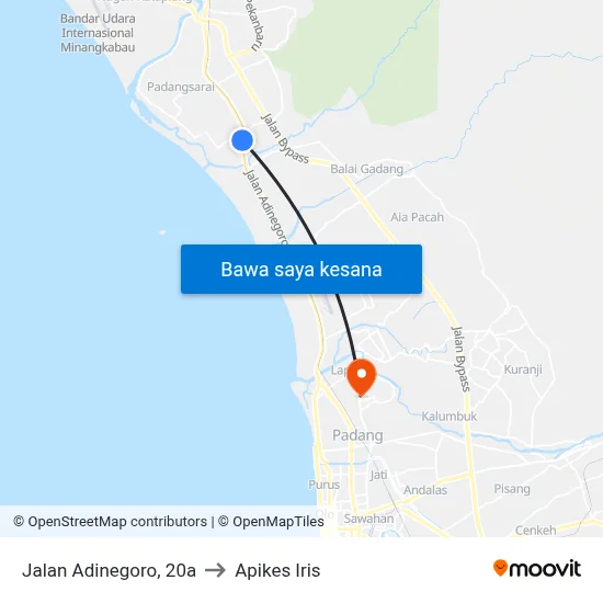 Jalan Adinegoro, 20a to Apikes Iris map
