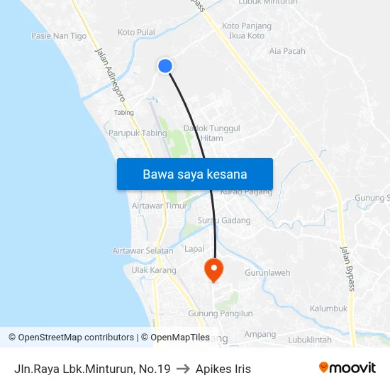 Jln.Raya Lbk.Minturun, No.19 to Apikes Iris map