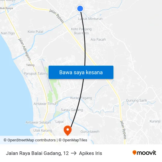 Jalan Raya Balai Gadang, 12 to Apikes Iris map