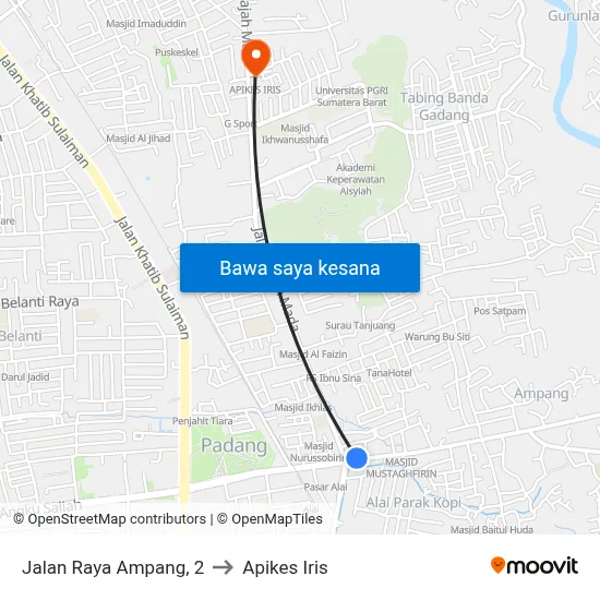 Jalan Raya Ampang, 2 to Apikes Iris map
