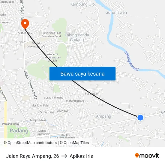 Jalan Raya Ampang, 26 to Apikes Iris map