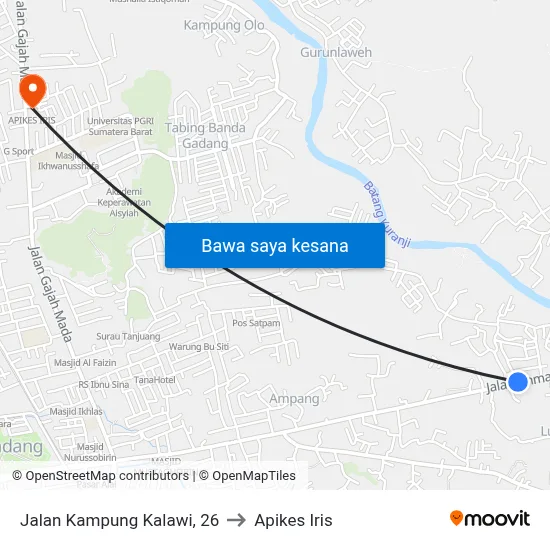 Jalan Kampung Kalawi, 26 to Apikes Iris map