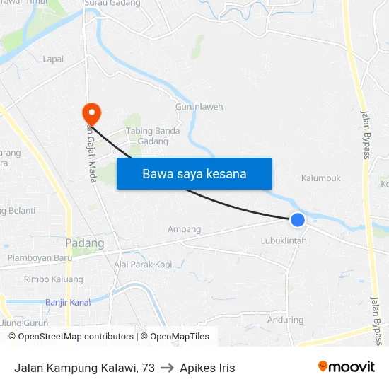 Jalan Kampung Kalawi, 73 to Apikes Iris map