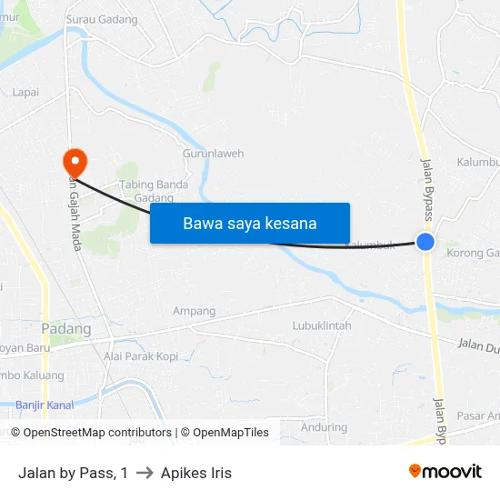 Jalan by Pass, 1 to Apikes Iris map