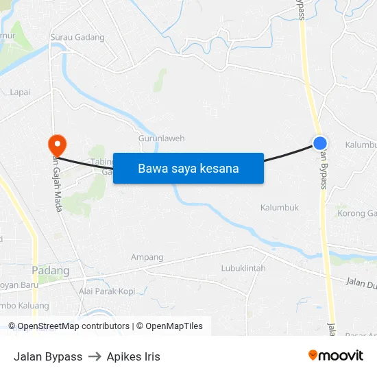 Jalan Bypass to Apikes Iris map