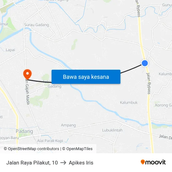 Jalan Raya Pilakut, 10 to Apikes Iris map
