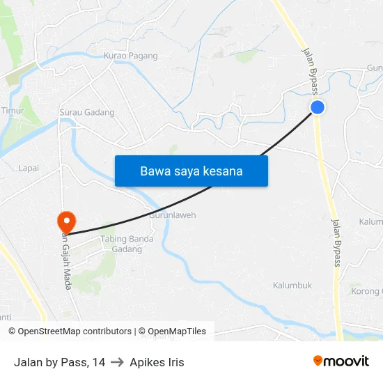 Jalan by Pass, 14 to Apikes Iris map