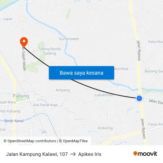 Jalan Kampung Kalawi, 107 to Apikes Iris map