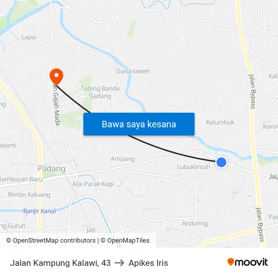 Jalan Kampung Kalawi, 43 to Apikes Iris map