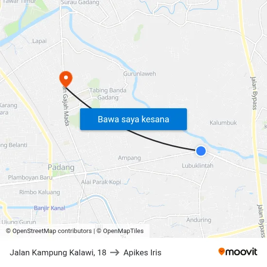 Jalan Kampung Kalawi, 18 to Apikes Iris map