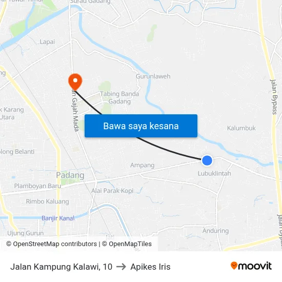 Jalan Kampung Kalawi, 10 to Apikes Iris map