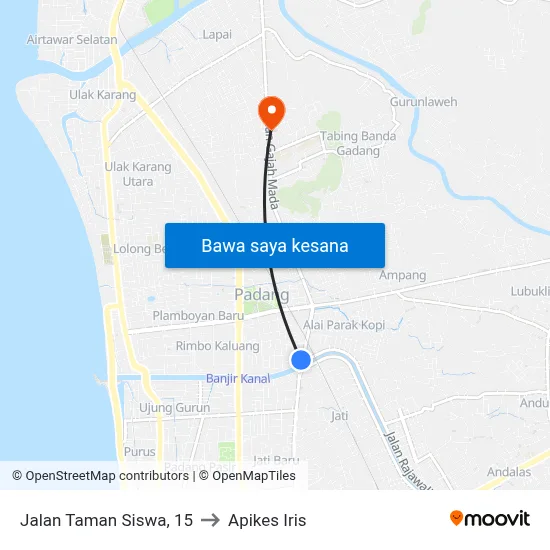 Jalan Taman Siswa, 15 to Apikes Iris map